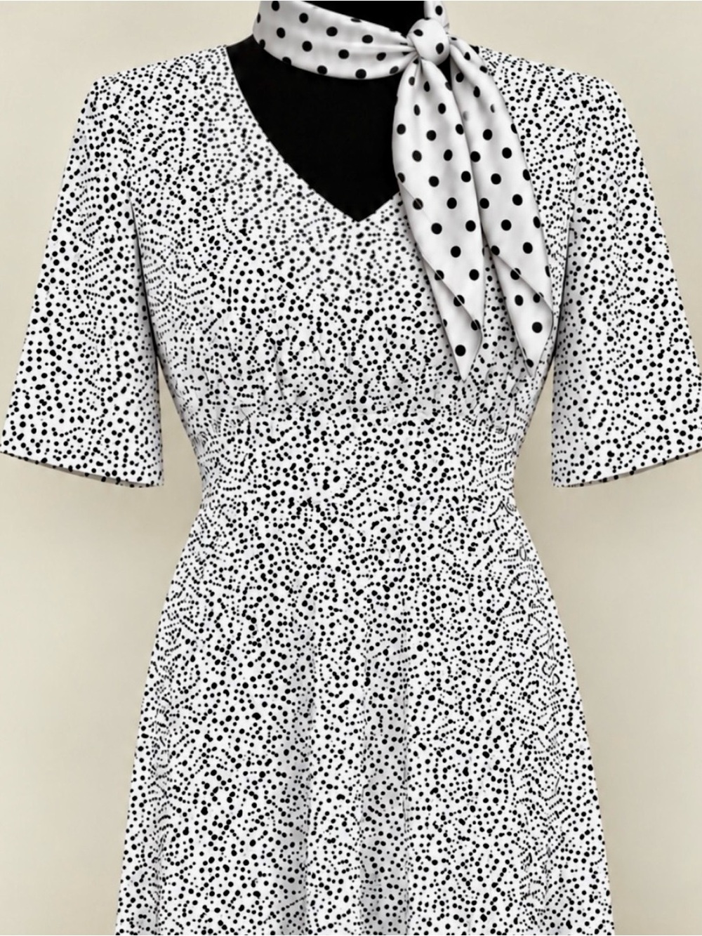 LAKE FLOWER Black Speckled Egg or Polkadot Dress
